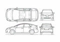 Blueprint Toyota Prius Hatchback 2010 A4 Photo Print
