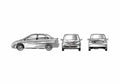 Blueprint Toyota Prius I Sedan 2000 A4 Photo Print