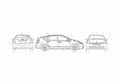 Blueprint Toyota Prius II Hatchback 2007 A4 Photo Print