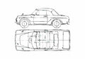 Blueprint Toyota Publica Convertible Cabriolet 1968 A4 Photo Print