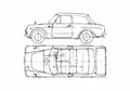 Blueprint Toyota Publica Coupe 1968 A4 Photo Print