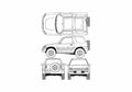 Blueprint Toyota RAV4 I 3 door SUV 1996 A4 Photo Print