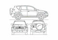 Blueprint Toyota RAV4 III SUV 2006 A4 Photo Print