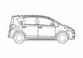 Blueprint Toyota Ractis Minivan 2008 A4 Photo Print