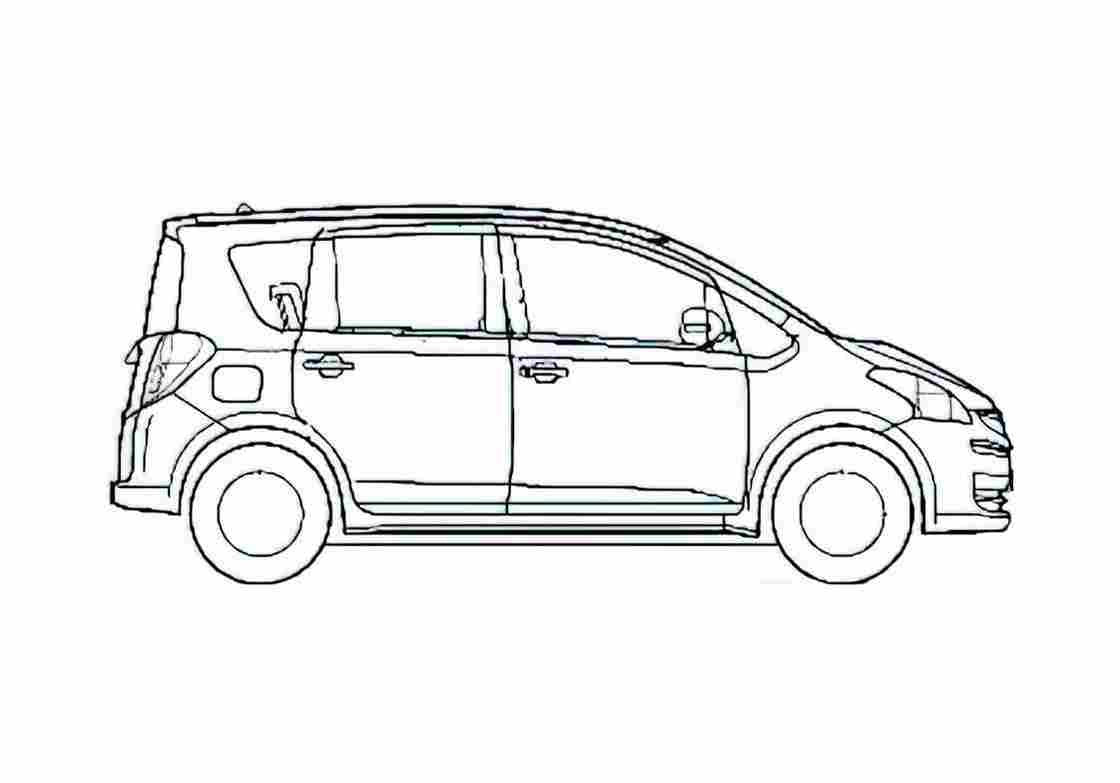 Blueprint Toyota Ractis Minivan 2008 A4 Photo Print