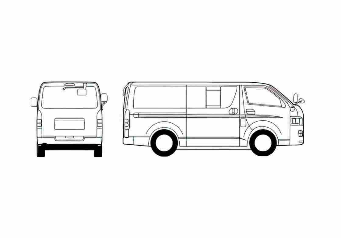 Blueprint Toyota Regius Ace DX Van 2006 A4 Photo Print