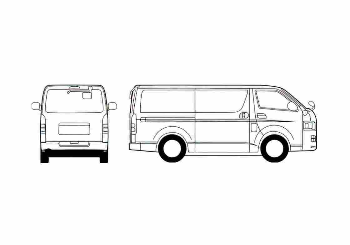 Blueprint Toyota Regius Ace GL Van 2006 A4 Photo Print