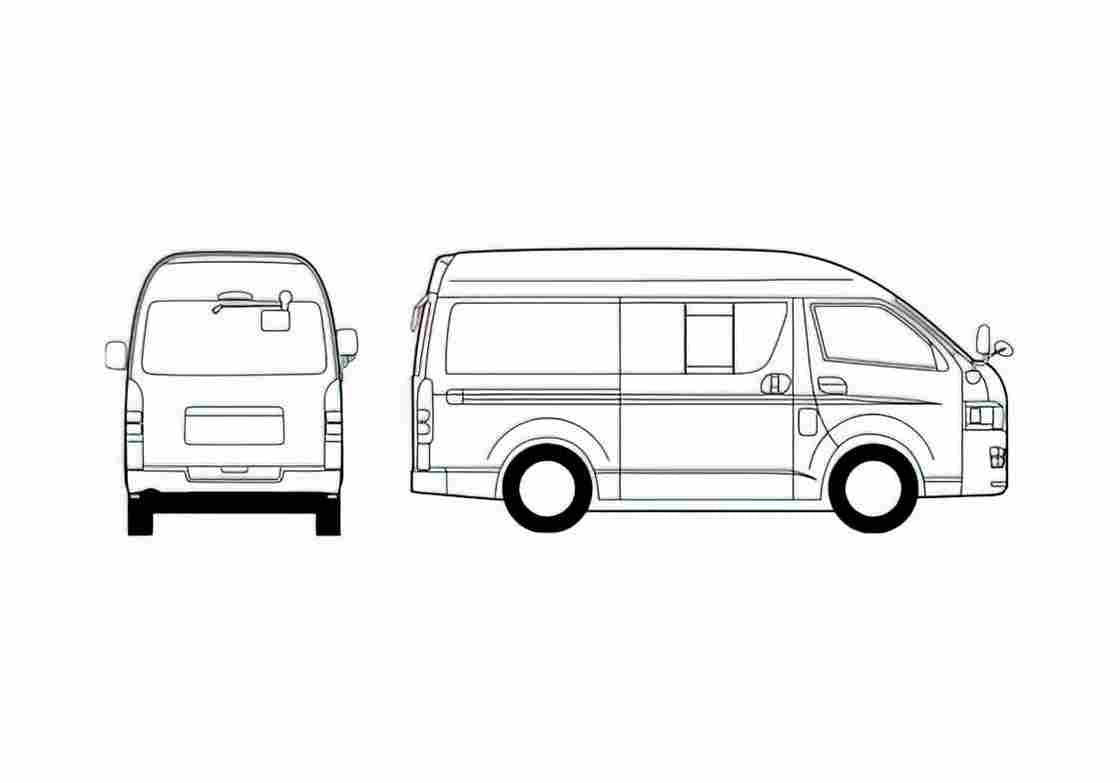 Blueprint Toyota Regius Ace HR Van 2006 A4 Photo Print