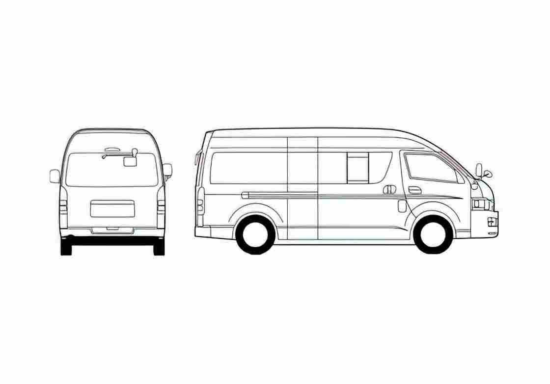 Blueprint Toyota Regius Ace LWB Minivan 2006 A4 Photo Print