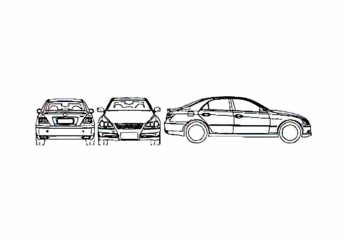 Blueprint Toyota Reiz Sedan 2007 A4 Photo Print