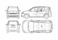Blueprint Toyota Sienta Wagon 2006 A4 Photo Print