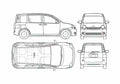 Blueprint Toyota Sienta Wagon 2007 A4 Photo Print