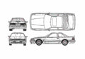 Blueprint Toyota Soarer II Z20 30GT Coupe 1986 A4 Photo Print