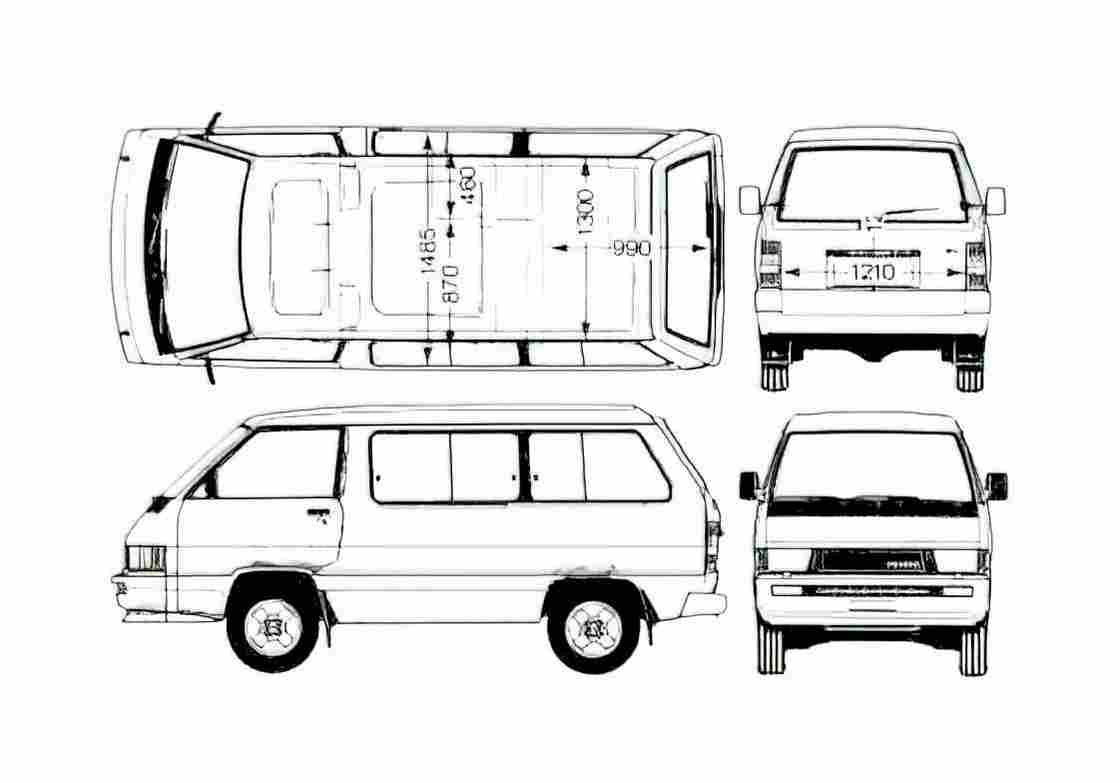 Blueprint Toyota Space Star Microvan 1983 A4 Photo Print