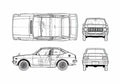 Blueprint Toyota Starlet 2 door Hatchback 1971 A4 Photo Print