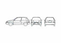 Blueprint Toyota Starlet 3 door Hatchback 1996 A4 Photo Print