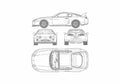 Blueprint Toyota Supra Coupe 2000 A4 Photo Print