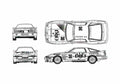 Blueprint Toyota Supra III Turbo A Coupe 1987 A4 Photo Print