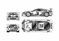 Blueprint Toyota Supra IV JGTC Castrol Coupe 2001 A4 Photo Print