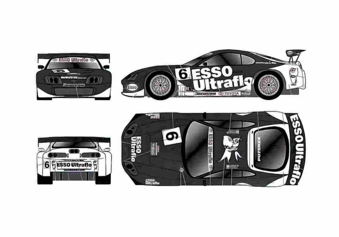 Blueprint Toyota Supra IV JGTC Esso Coupe 2001 A4 Photo Print