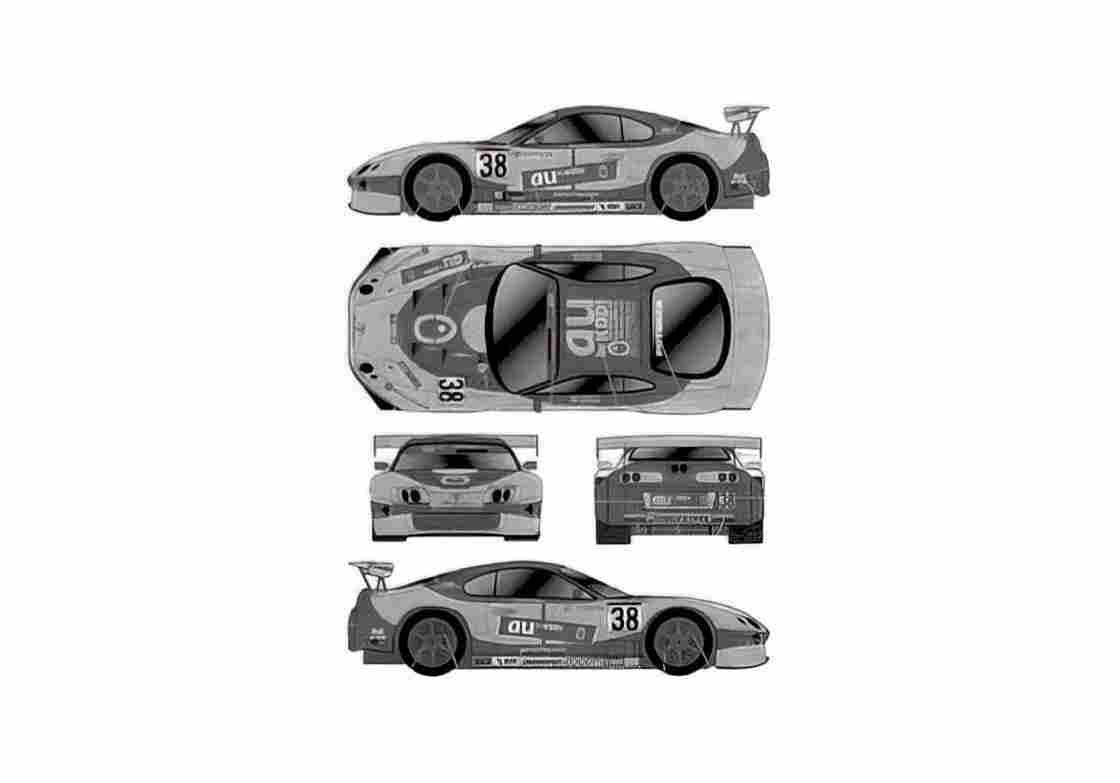 Blueprint Toyota Supra IV JGTC au Coupe 2001 A4 Photo Print