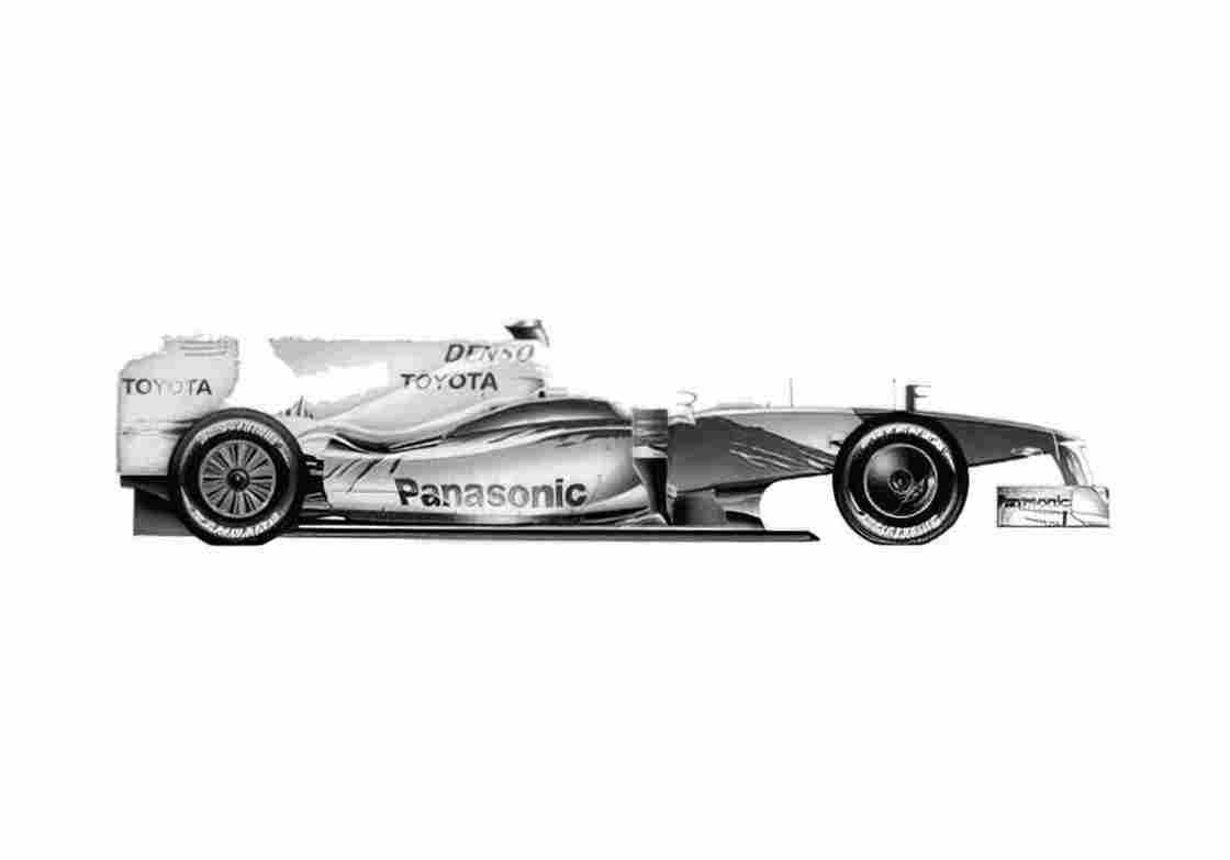 Blueprint Toyota TF109 F1 GP OW 2009 A4 Photo Print