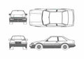 Blueprint Toyota Trueno AE86) GT Apex Coupe 1985 A4 Photo Print