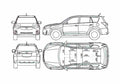 Blueprint Toyota Vanguard SUV 2007 A4 Photo Print