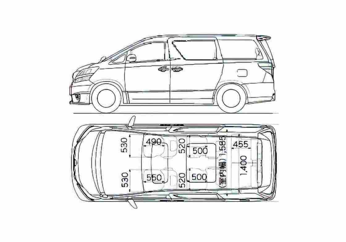 Blueprint Toyota Vellfire Minivan 2009 A4 Photo Print