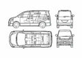 Blueprint Toyota Voxy Minivan 2005 A4 Photo Print