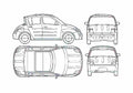 Blueprint Toyota WiLL Vi Hatchback 2003 2) A4 Photo Print