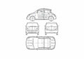Blueprint Toyota Will VI Hatchback 2003 A4 Photo Print