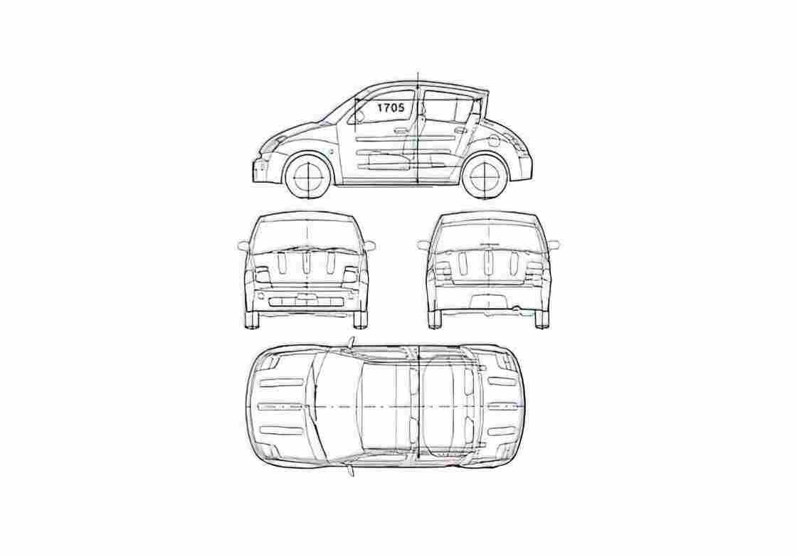 Blueprint Toyota Will VI Hatchback 2003 A4 Photo Print