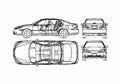 Blueprint Toyota Windom Lexus ES Sedan 2005 A4 Photo Print
