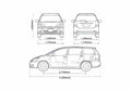 Blueprint Toyota Wish Minivan 2003 A4 Photo Print