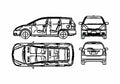 Blueprint Toyota Wish Wagon 2005 A4 Photo Print