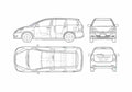 Blueprint Toyota Wish Wagon 2006 A4 Photo Print