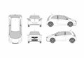 Blueprint Toyota Yaris II 3 door Hatchback 2008 A4 Photo Print
