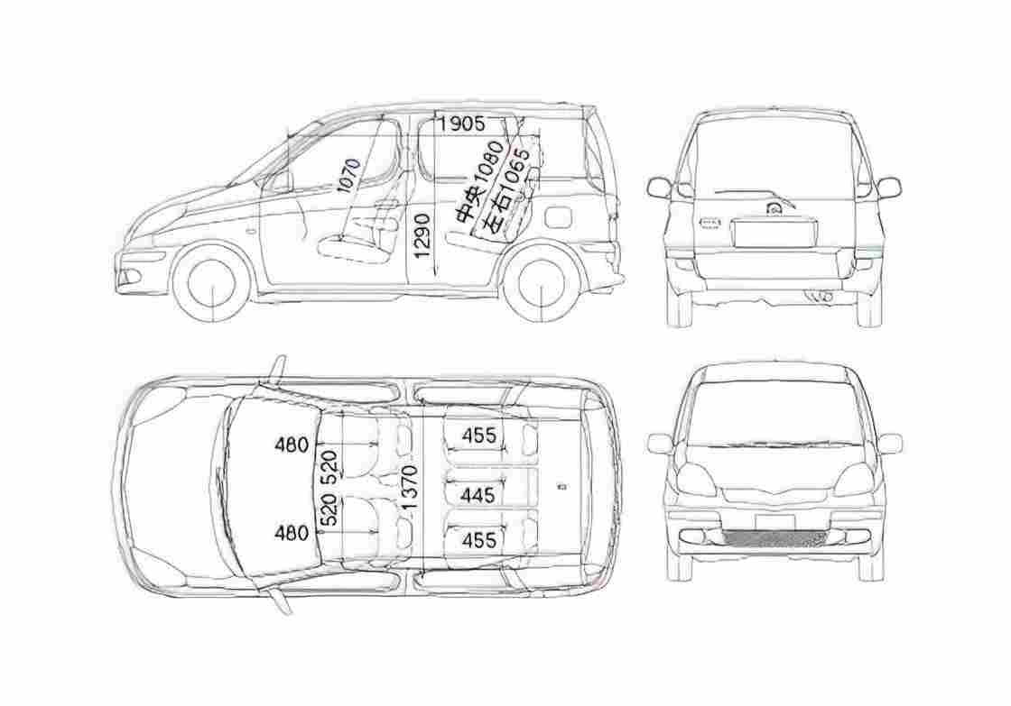 Blueprint Toyota Yaris Verso Hatchback 2005 A4 Photo Print