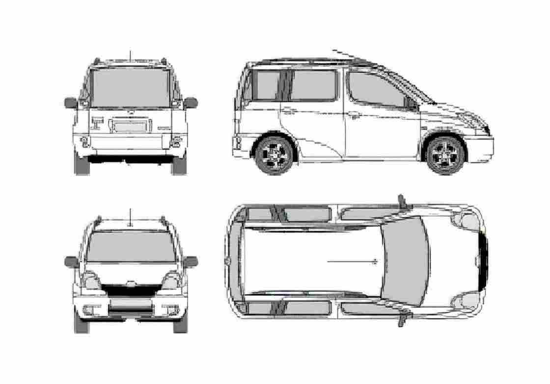 Blueprint Toyota Yaris Verso Microvan 2000 A4 Photo Print