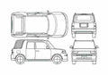 Blueprint Toyota bB Open Deck SUT Wagon 2002 A4 Photo Print