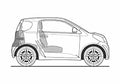 Blueprint Toyota iQ Hatchback 2009 A4 Photo Print