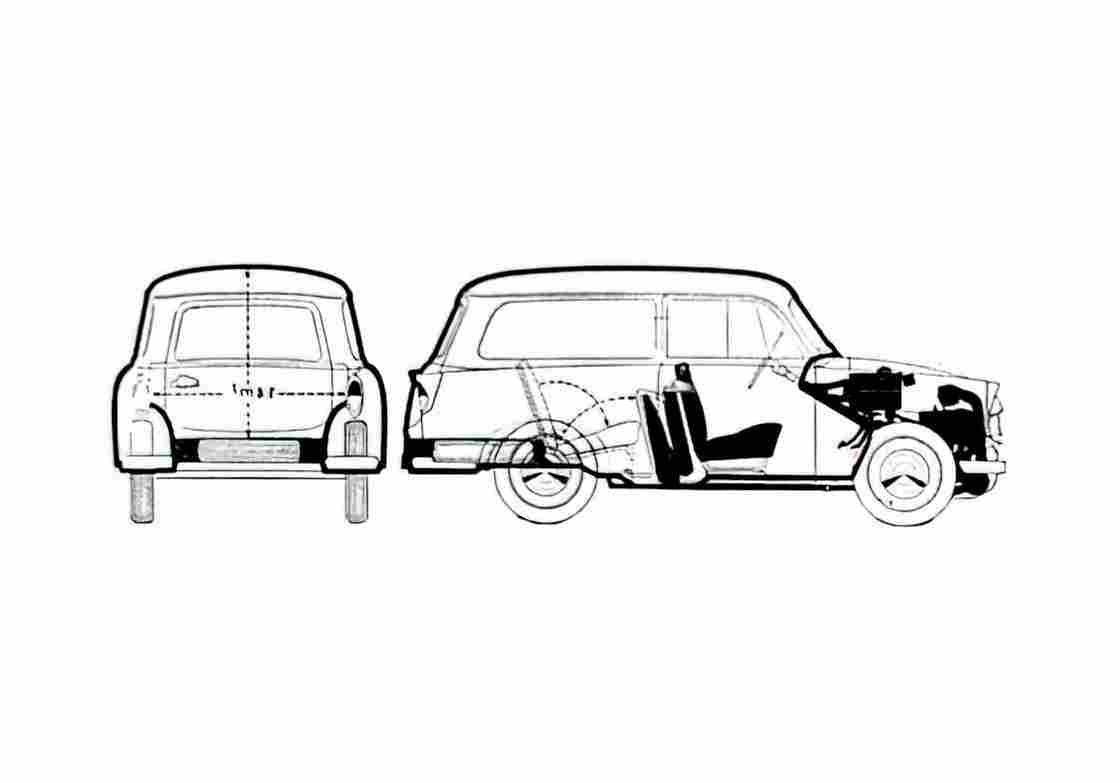 Blueprint Trabant 600 Kombi Wagon 1962 A4 Photo Print
