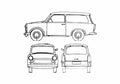 Blueprint Trabant 601 Kombi Wagon 1973 A4 Photo Print