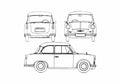 Blueprint Trabant P500 Sedan 1959 A4 Photo Print
