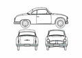 Blueprint Trabant P70 Coupe 1958 A4 Photo Print