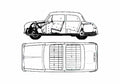 Blueprint Trabant P70 Sedan 1955 A4 Photo Print