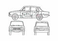 Blueprint Triumph 1500 Sedan 1969 A4 Photo Print