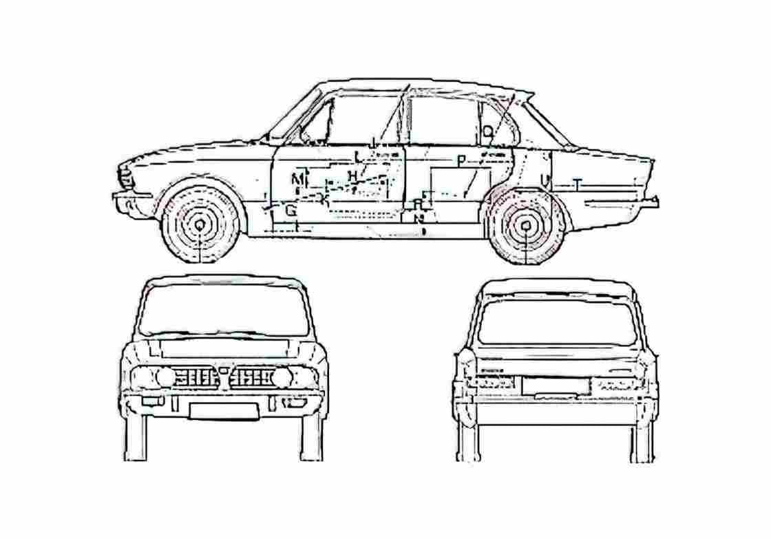 Blueprint Triumph 1500 Sedan 1969 A4 Photo Print