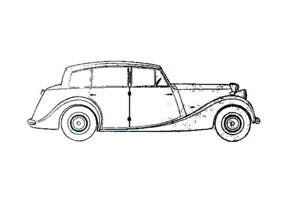 Blueprint Triumph 1800 18TR Sedan 1948 A4 Photo Print